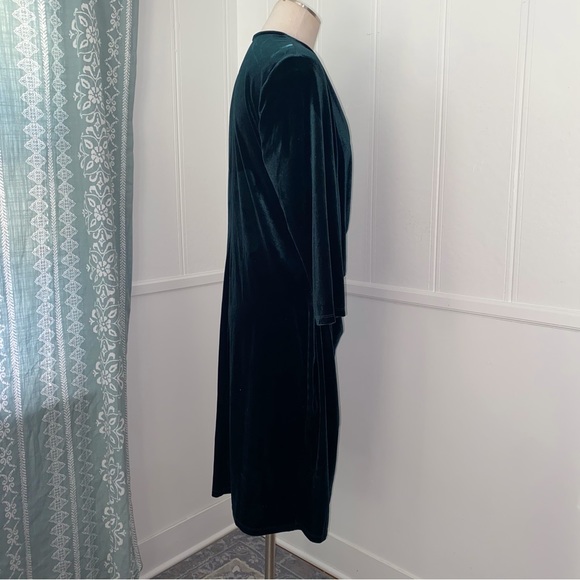 Anne Klein green velvet dress wrap v neck 16 - Picture 5 of 6